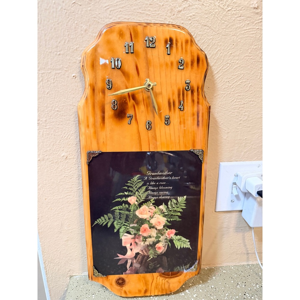 Vintage Hickory Dickory Clocks Wood Grandmother Floral Wall Clock‎ Point Texas